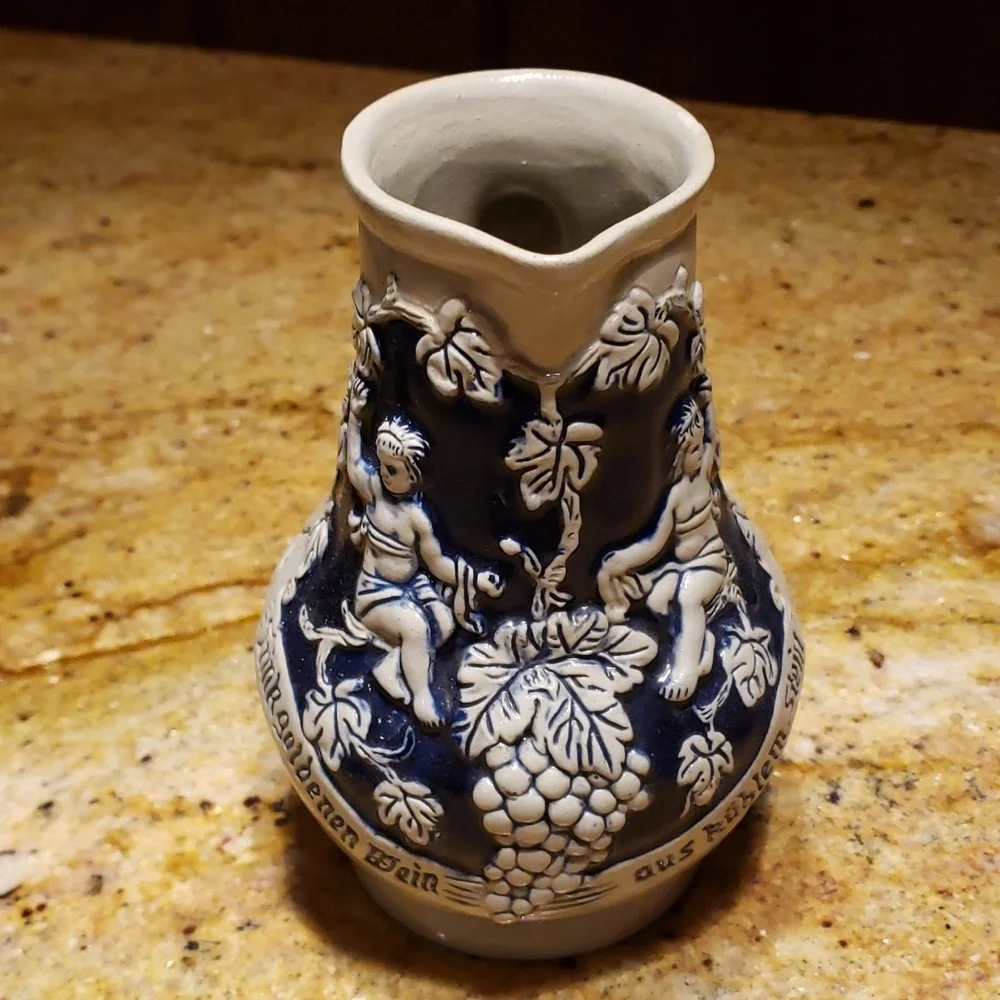 Vintage German Stoneware Classic Wine Pitcher 